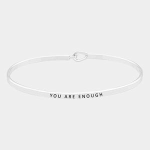 "YOU ARE ENOUGH" Thin Silver Bracelet